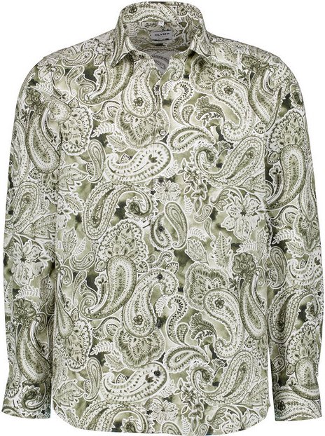 OLYMP Herren Hemd grün gemustert