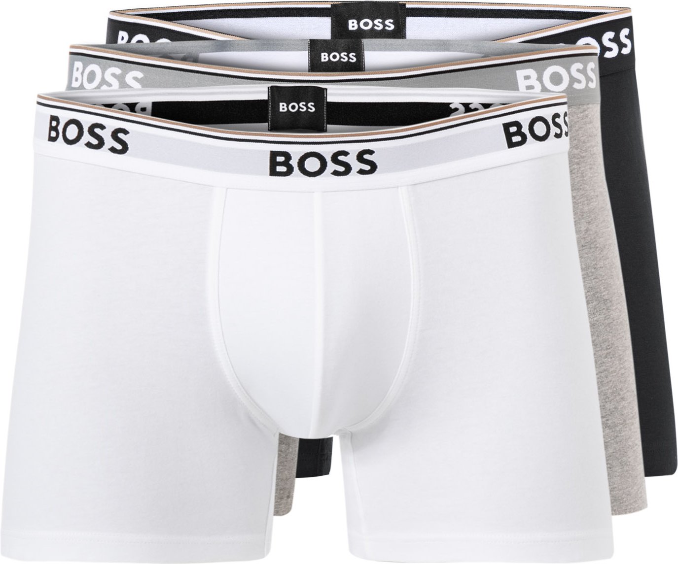 Thumbnail - BOSS Black Herren Trunks grau Baumwolle & Mix unifarben