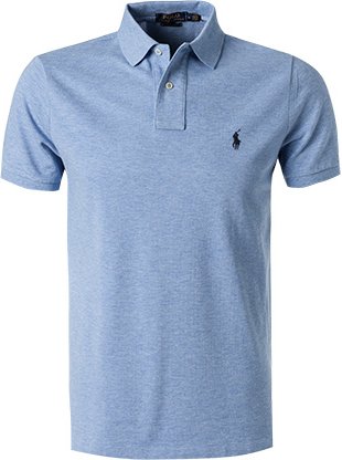 Polo Ralph Lauren Herren Polo-Shirt blau meliert Slim Fit