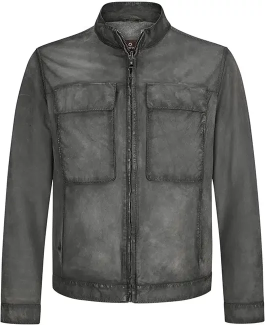 MILESTONE Herren Lederjacke grau