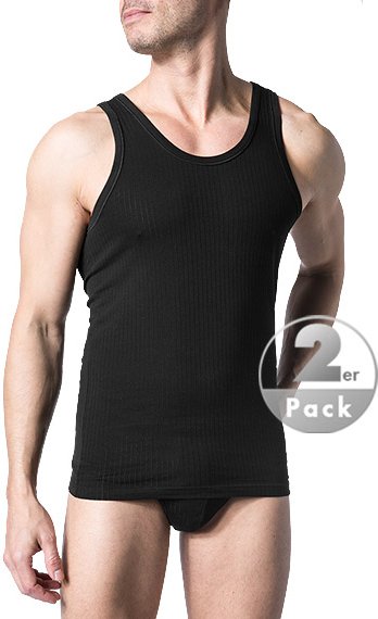 Thumbnail - Schiesser Herren Tanktops schwarz Baumwolle & Mix unifarben