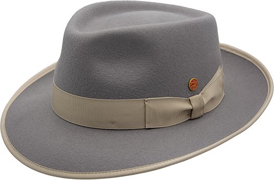 MAYSER Herren Hut grau Woll-Stoff