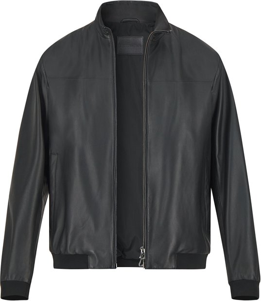 EMPORIO ARMANI Herren Lederjacke schwarz unifarben