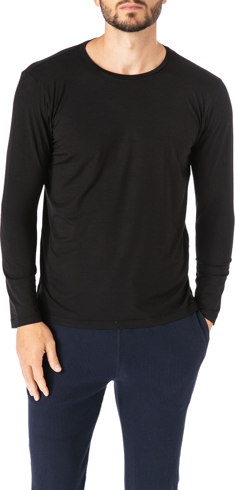 Novila Herren Schlafanzüge schwarz Modal unifarben