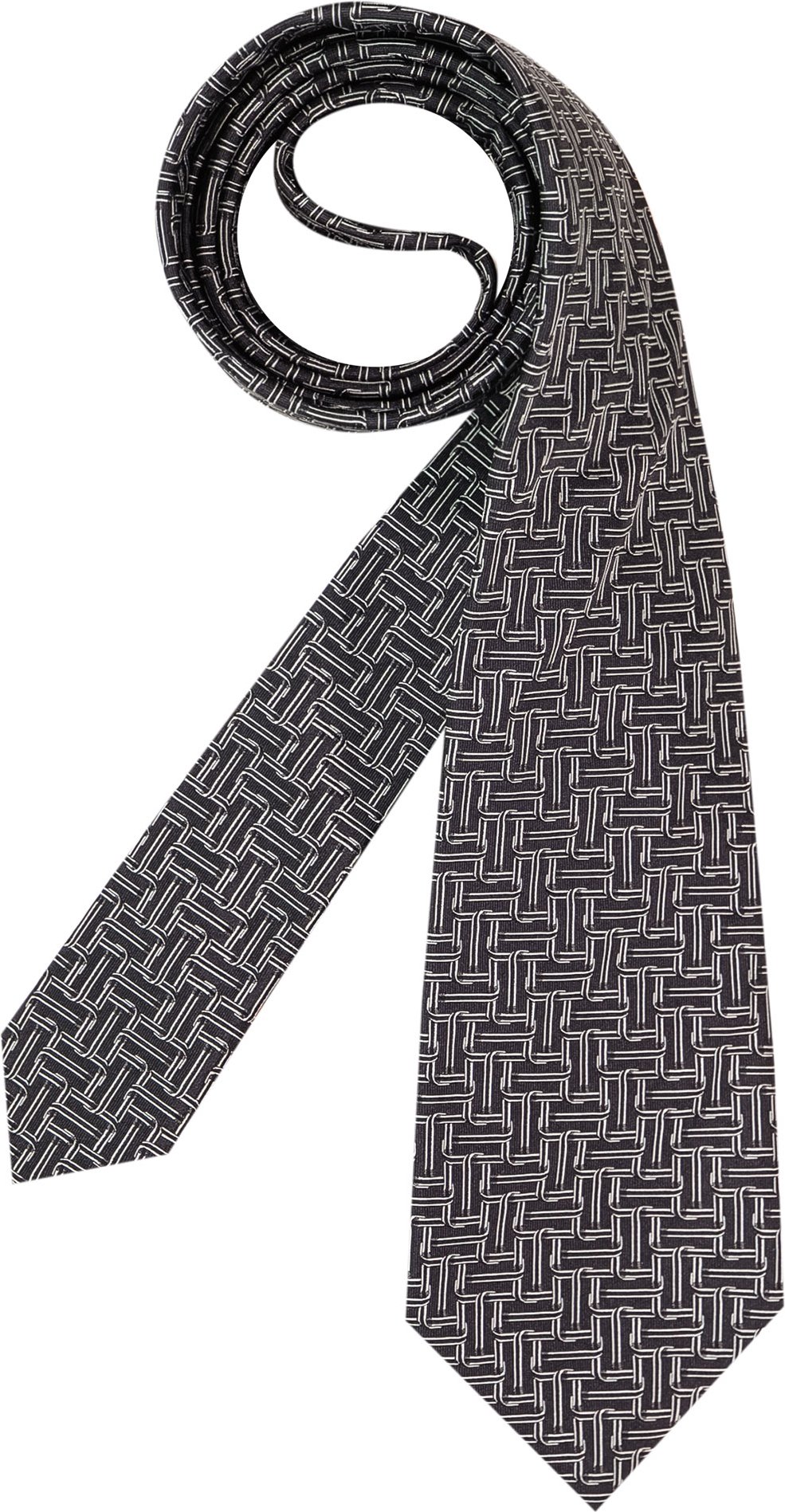 Thumbnail - LANVIN Herren Krawatte schwarz Gemustert