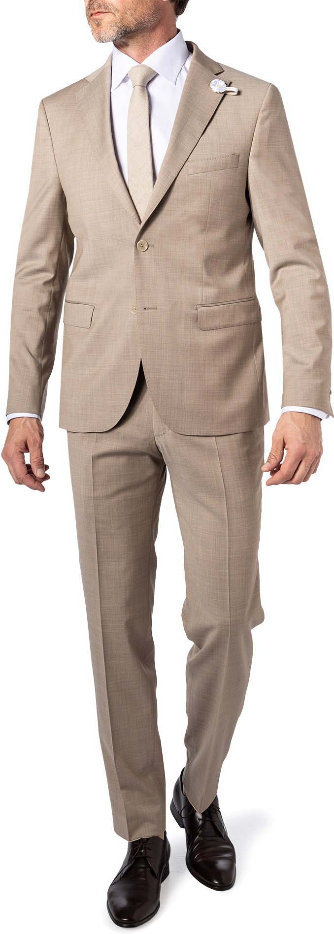 BALDESSARINI Herren Anzug beige meliert Slim Fit