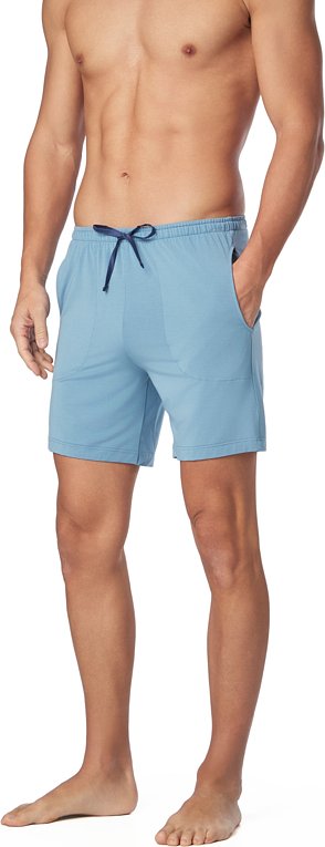 Novila Herren Pants blau Jersey-Baumwolle unifarben