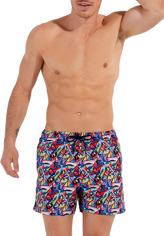 HOM Herren Badeshorts blau Gemustert