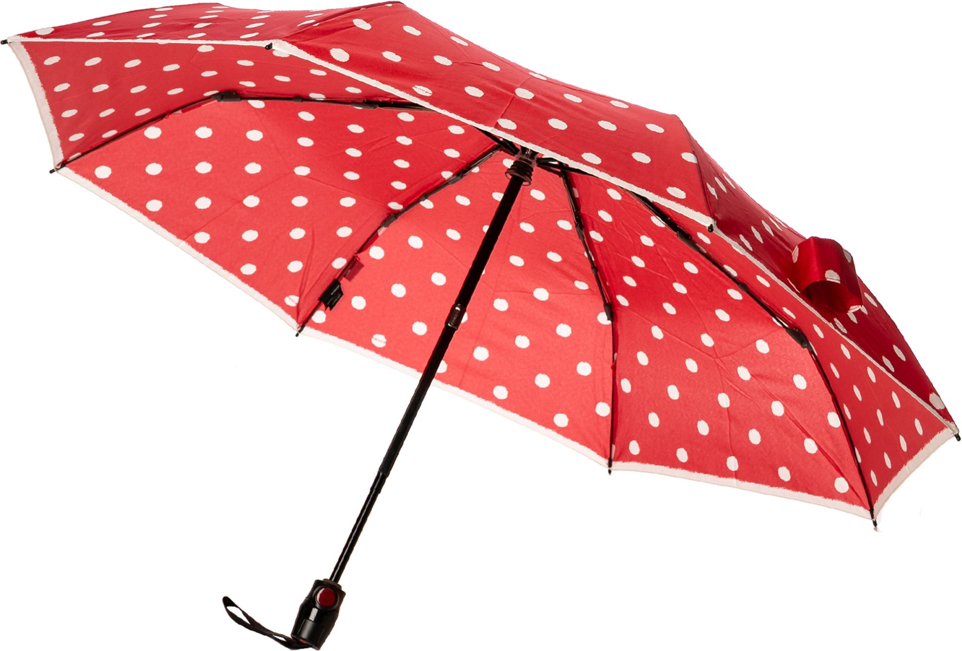 Knirps Herren Regenschirm rot gepunktet