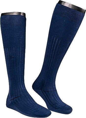 Thumbnail - Falke Herren Kniestrümpfe blau Piuma Baumwolle unifarben