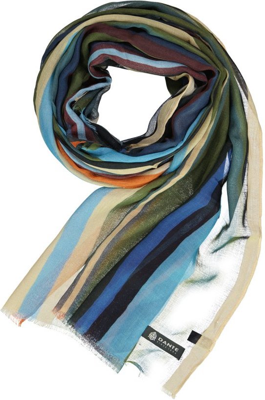 DANTE Herren Schal mehrfarbig Viskose/Modal gestreift