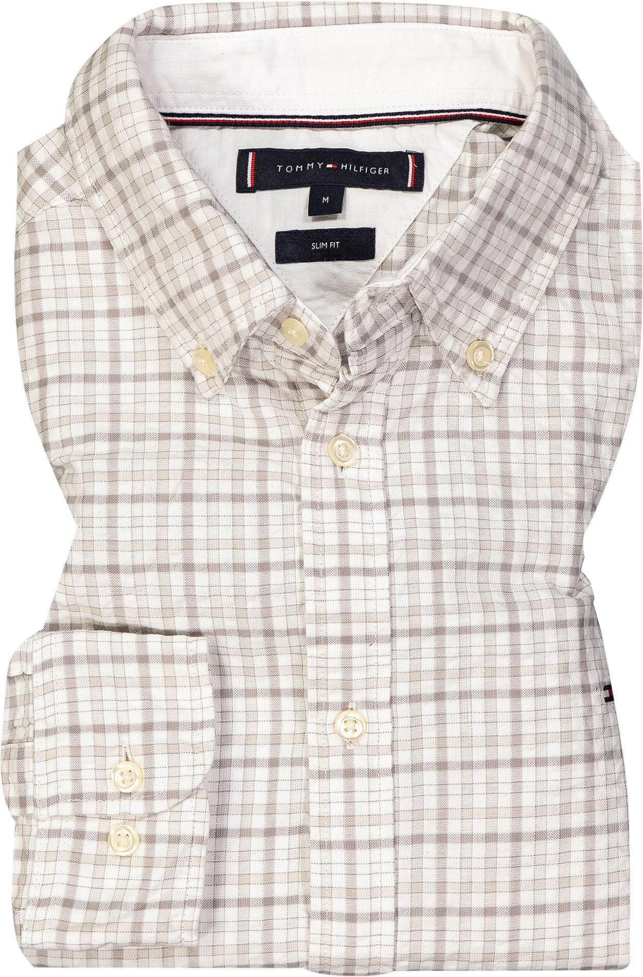 Tommy Hilfiger Herren Hemd beige kariert Slim Fit