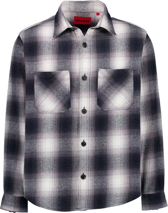 HUGO Herren Overshirt grau kariert