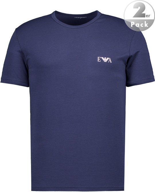 Thumbnail - EMPORIO ARMANI Herren T-Shirts blau Baumwolle & Mix unifarben