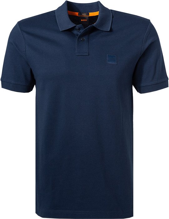 BOSS Orange Herren Polo-Shirt blau Slim Fit