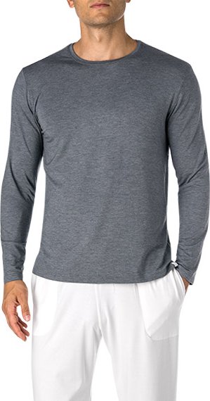 Thumbnail - DEREK ROSE Herren Longsleeve grau Modal unifarben