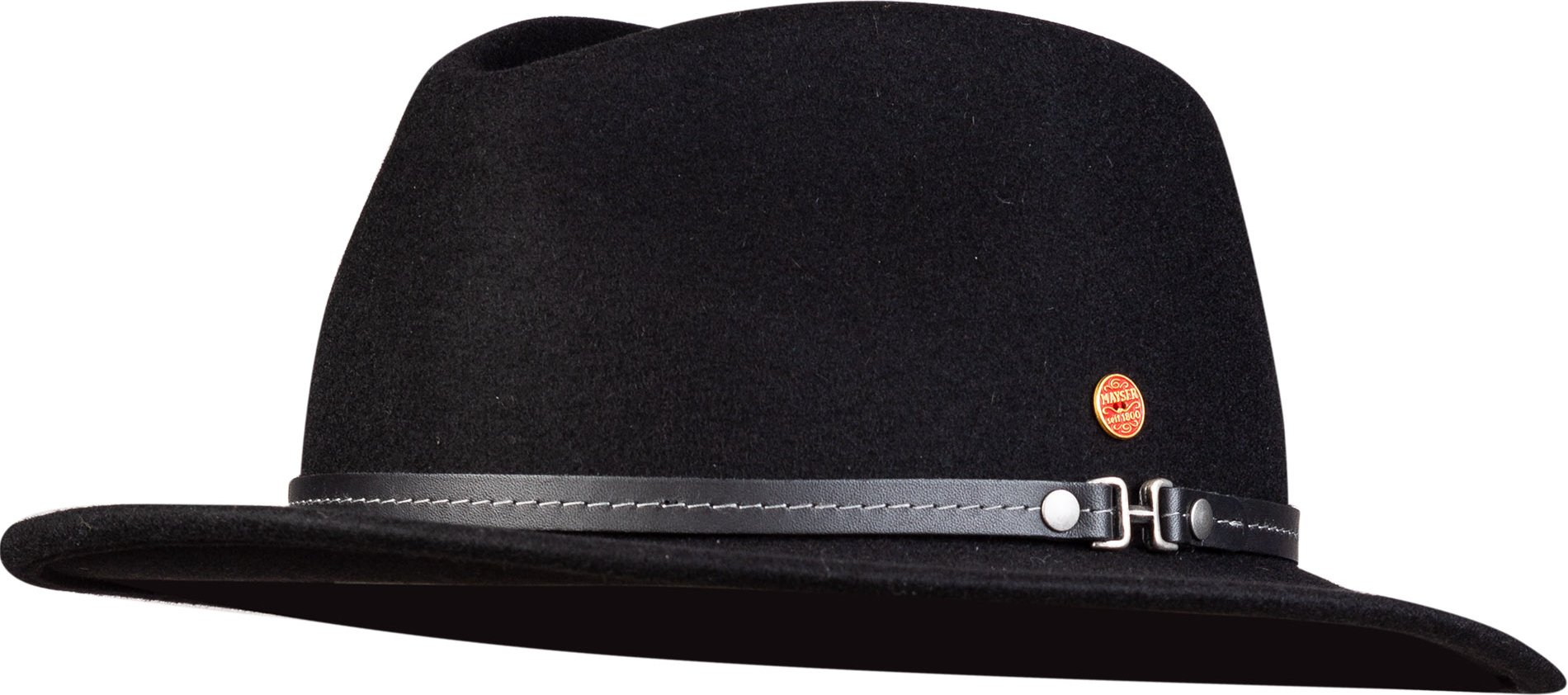 MAYSER Herren Hut schwarz Woll-Stoff