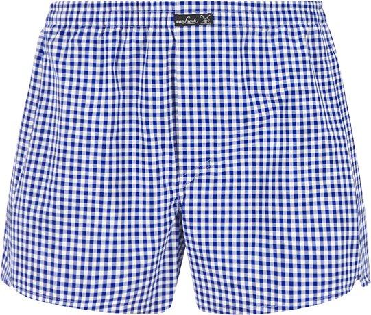 van Laack Herren Boxershorts blau Reine Baumwolle Gemustert