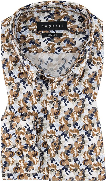 bugatti Herren Hemd braun geblümt