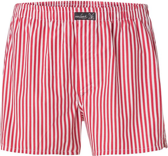Thumbnail - van Laack Herren Boxershorts rot Reine Baumwolle Gestreift