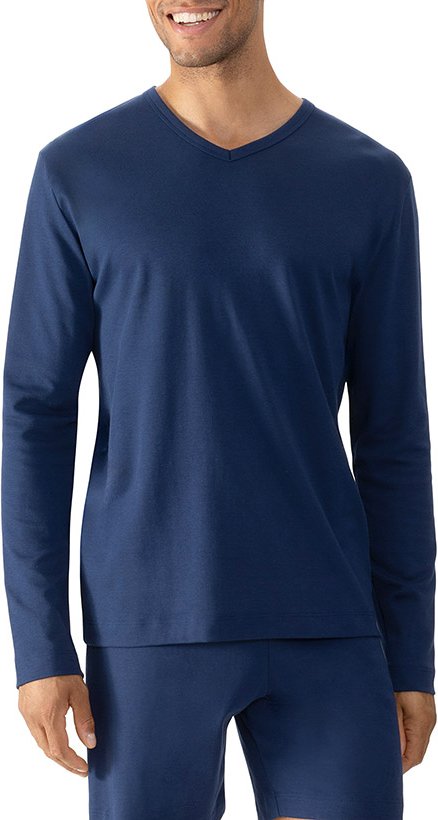 Thumbnail - Mey Herren Longsleeve blau unifarben