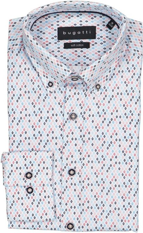 bugatti Herren Hemd blau gemustert