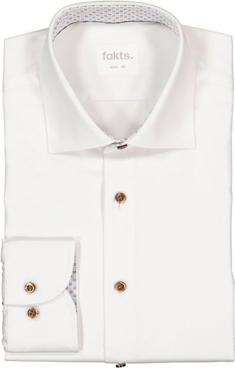 fakts Herren Hemd weiß Slim Fit