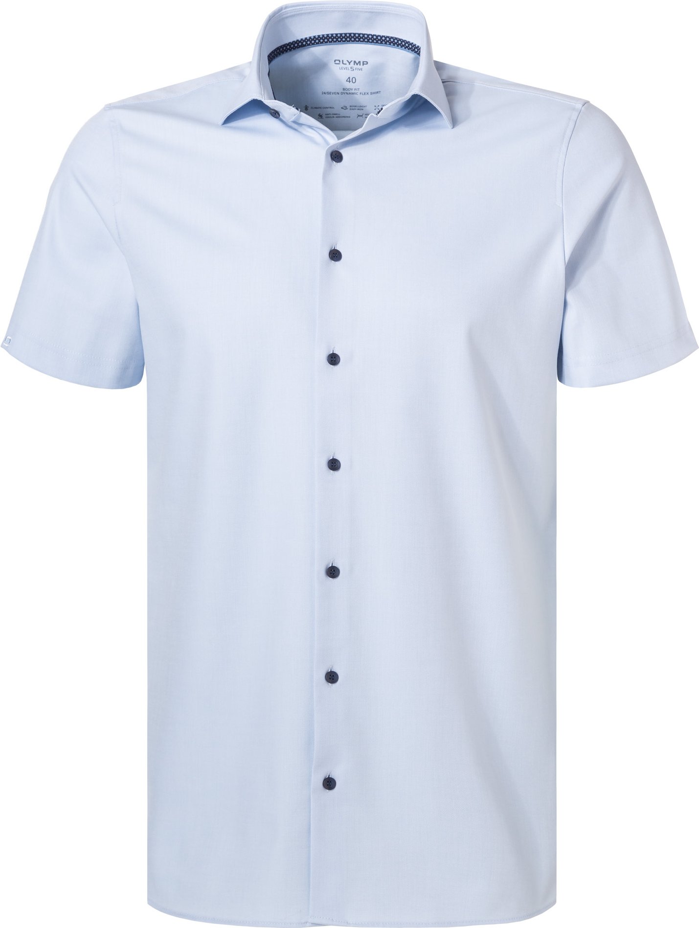 OLYMP Herren Kurzarmhemd blau