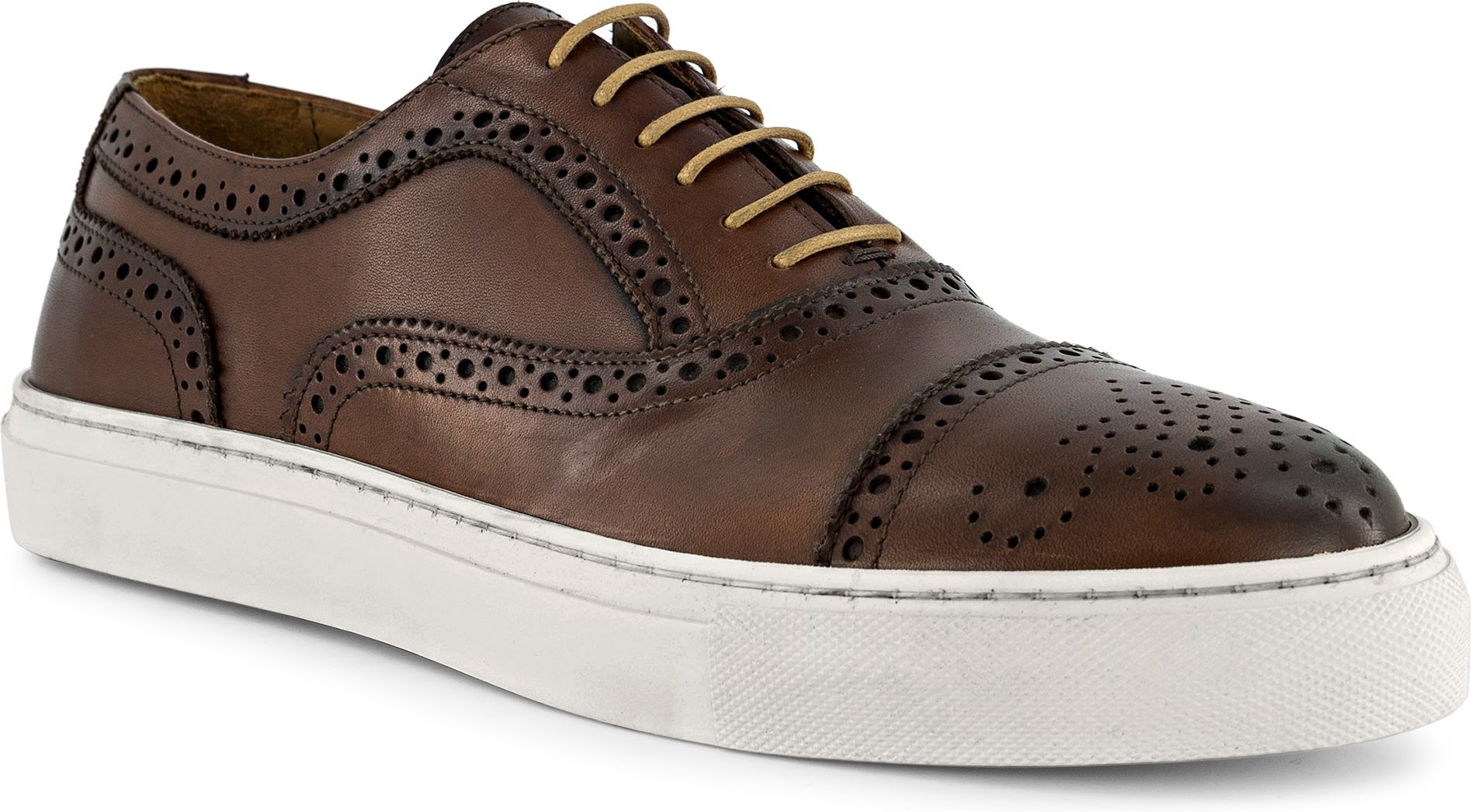 Prime Shoes Herren Sneaker braun Leder geprägt