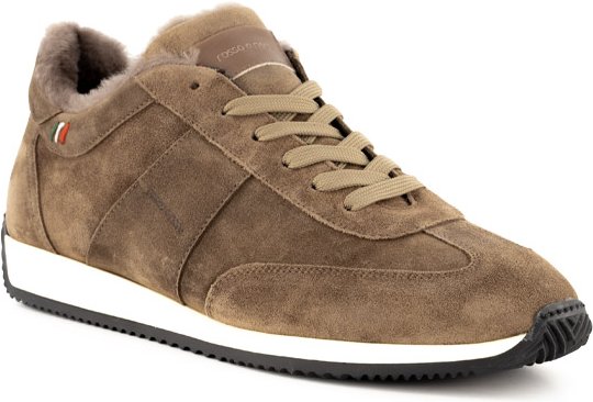 rosso e nero Herren Sneaker beige Nubuk-/Veloursleder