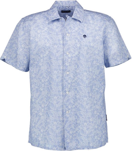 NORTH SAILS Herren Kurzarmhemd blau geblümt