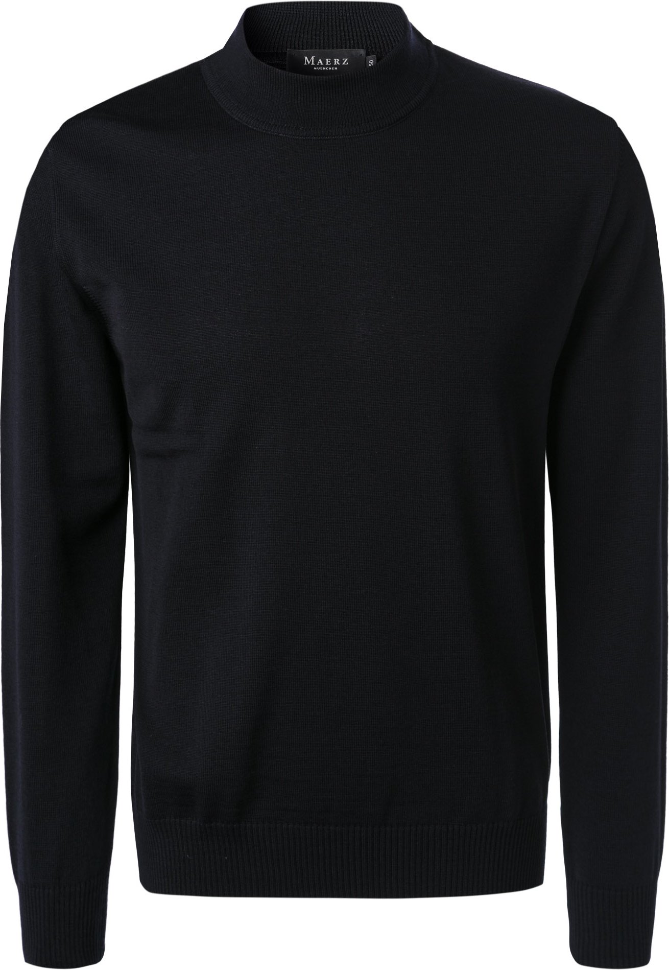 Thumbnail - MAERZ Muenchen Herren Stehkragenpullover blau unifarben