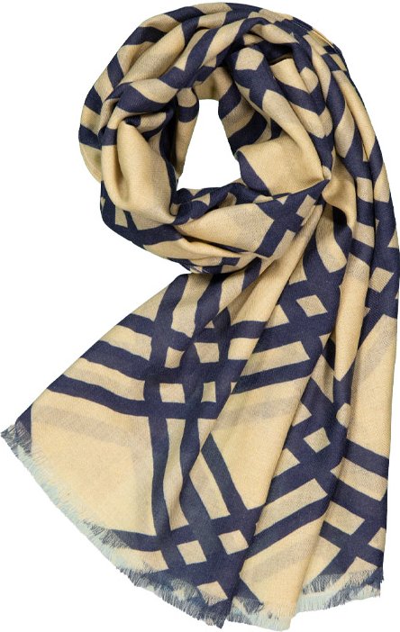 DANTE Herren Schal gelb Woll-Stoff gemustert