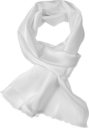 Ascot Herren Schal weiß Seide