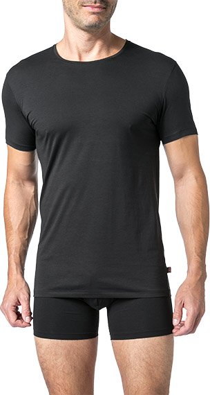 DEREK ROSE Herren T-Shirt schwarz Pima unifarben