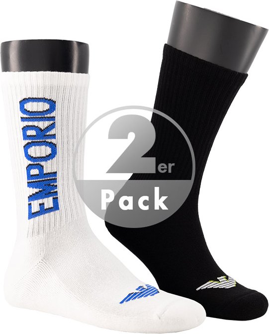 Thumbnail - EMPORIO ARMANI Herren Socken schwarz Baumwolle & Mix unifarben