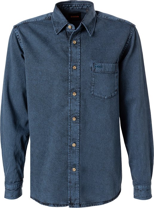 BOSS Orange Herren Overshirt blau meliert