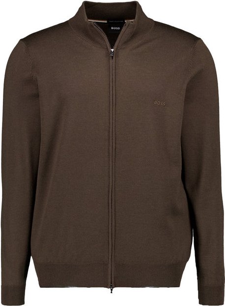 BOSS Black Herren Cardigan grün unifarben