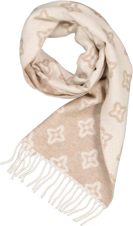 DANTE Herren Schal beige Kashmere-Wolle gemustert