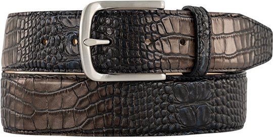 Lindenmann Herren Gürtel blau Leder geprägt