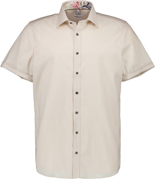 OLYMP Herren Kurzarmhemd beige