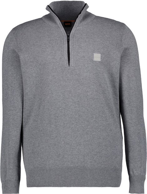 BOSS Orange Herren Troyer grau unifarben