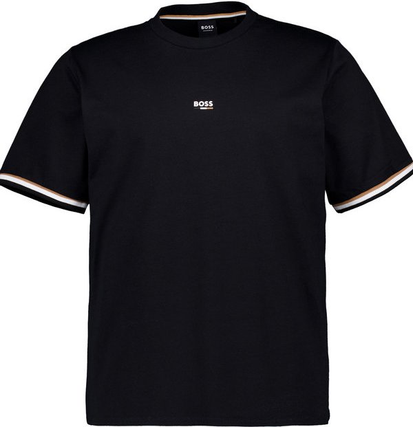 BOSS Black Herren T-Shirt schwarz Baumwolle & Mix unifarben