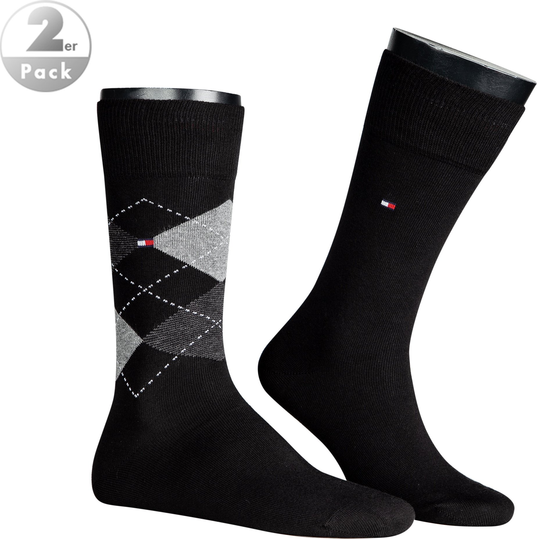 Tommy Hilfiger Herren Socken schwarz Baumwolle & Mix unifarben