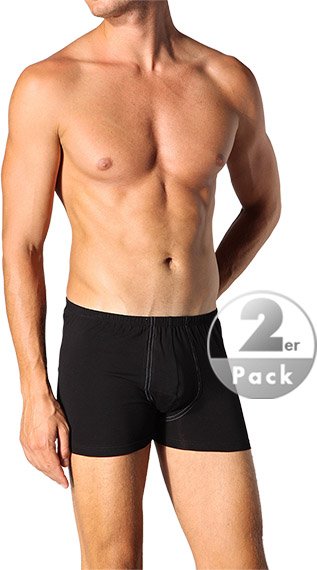 Thumbnail - Schiesser Herren Trunks schwarz Baumwolle & Mix unifarben