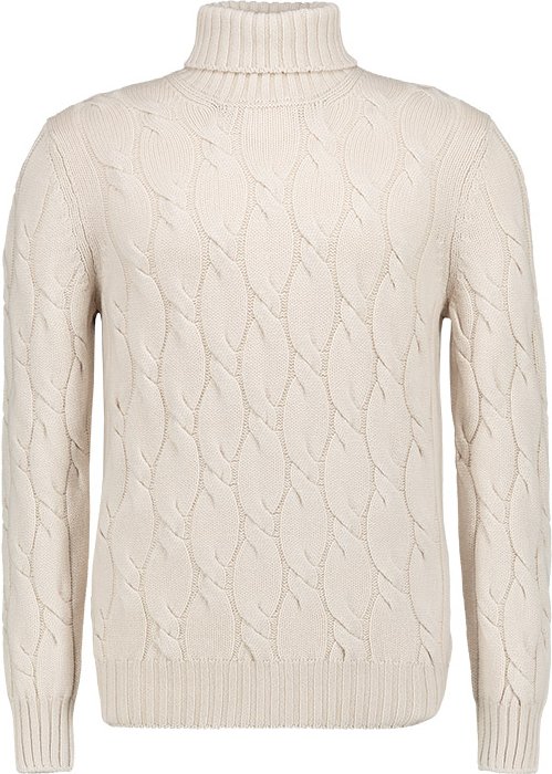 Thumbnail - Gran Sasso Herren Rollkragenpullover beige unifarben