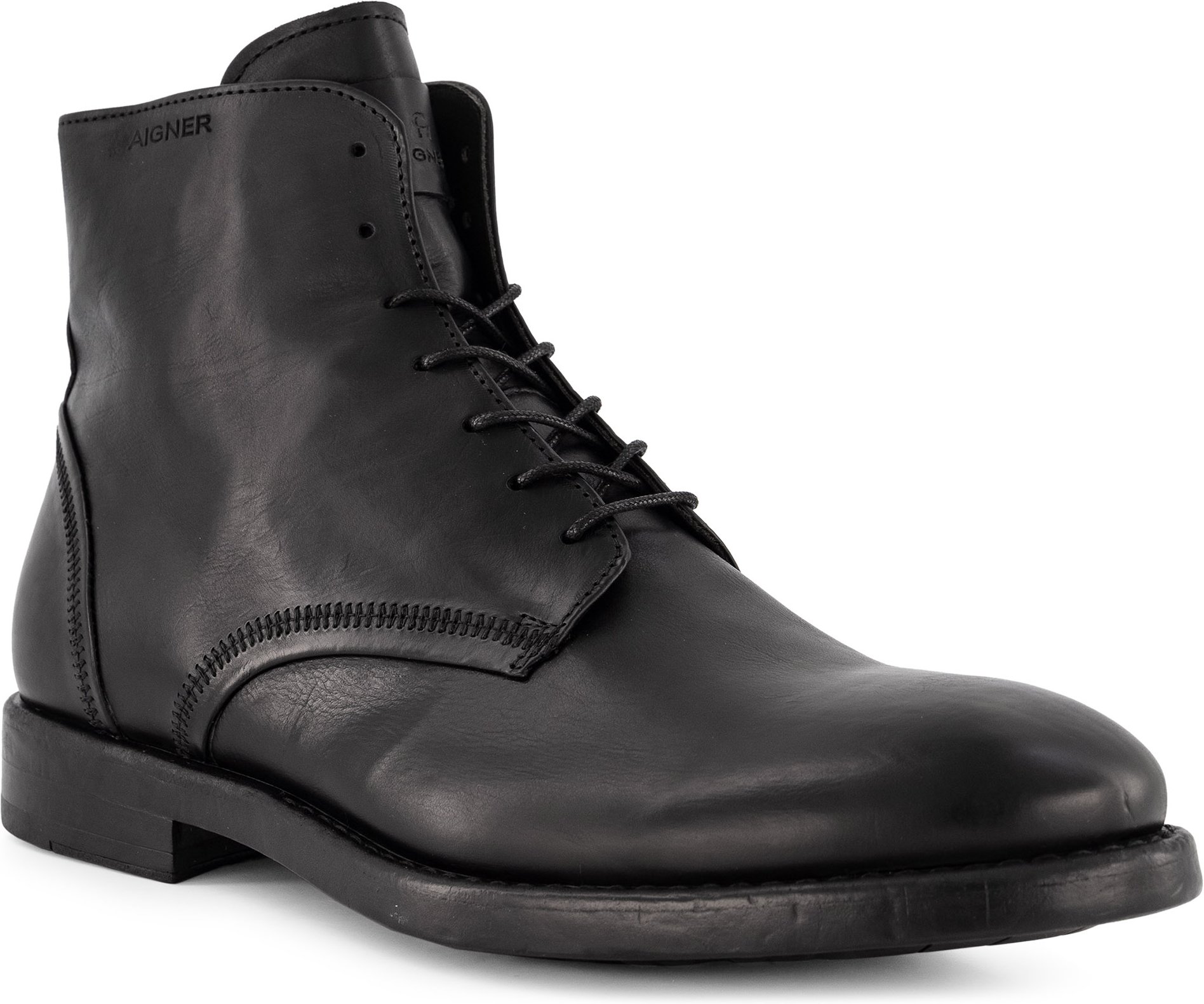 AIGNER Herren Stiefeletten schwarz Glattleder