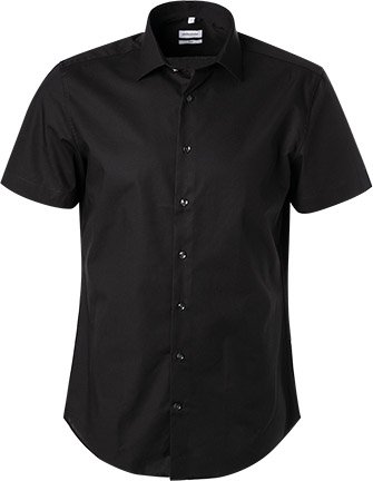 Thumbnail - Seidensticker Herren Kurzarmhemd schwarz Slim Fit