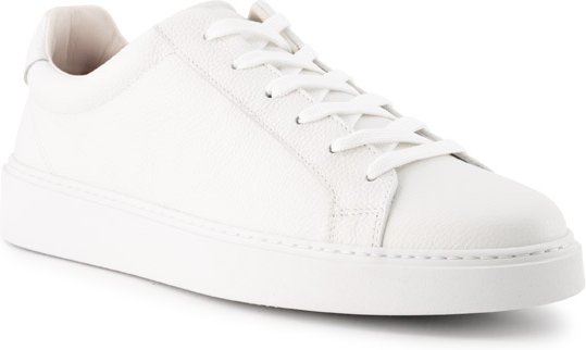 rosso e nero Herren Sneaker weiß Glattleder