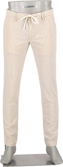 Thumbnail - Alberto Herren Hose beige gestreift